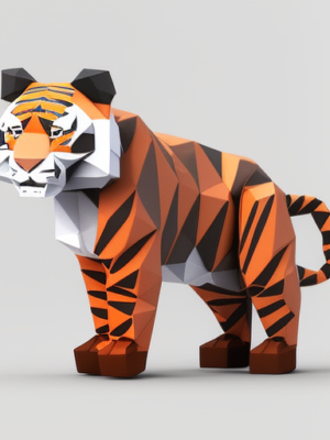 kawaii-low-poly-tiger-3d-isometric-render-white-background-ambient-occlusion-unity-engine-squar-